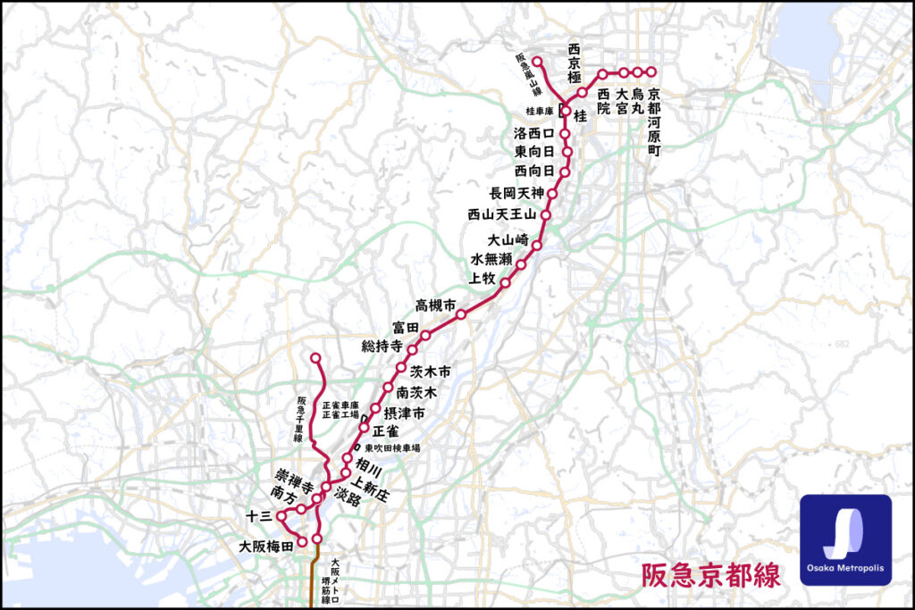 阪急京都線　路線図