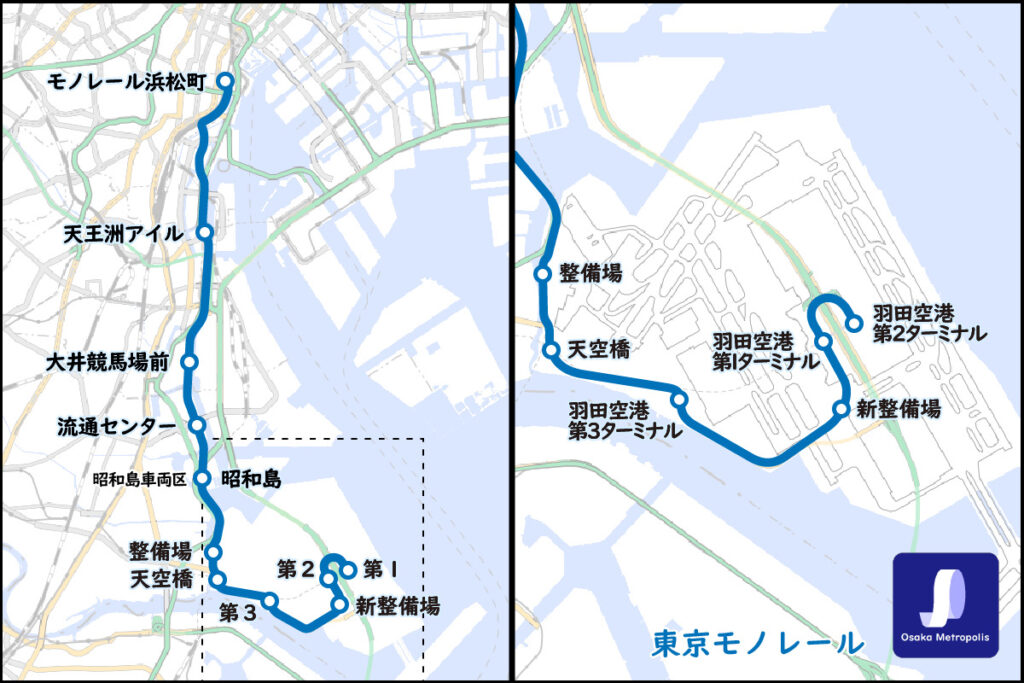 路線図,東京モノレール,羽田空港線