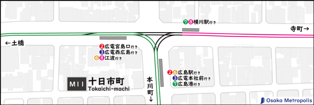 配線図,広島電鉄,広電,市内線,本線,横川線,十日市町