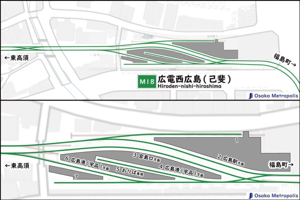 配線図,広島電鉄,広電,市内線,本線,宮島線,広電西広島